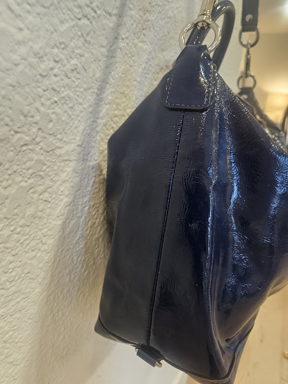 Coach Patent Blue Liquid Leather Satchel Bag - Picture 5 of 13